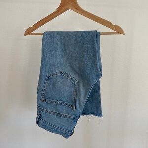 Everlane light wash high rise boyfriend cropped jeans